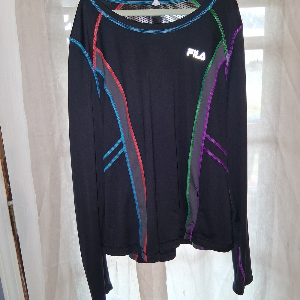 Fila Black Long Sleeve Athletic Top